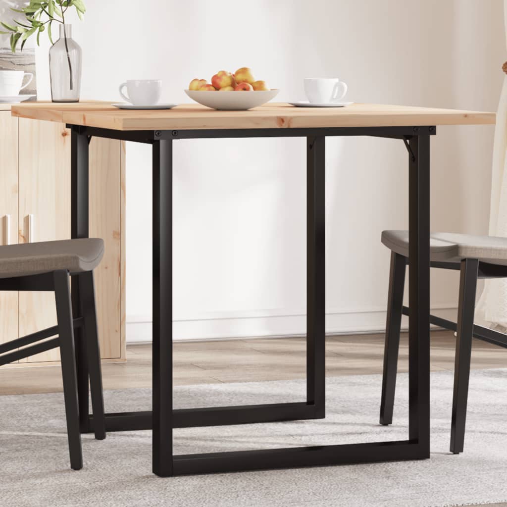Dining Table O-Frame 80x80x75.5 cm Solid Wood Pine and Steel - Charlotte Dunes