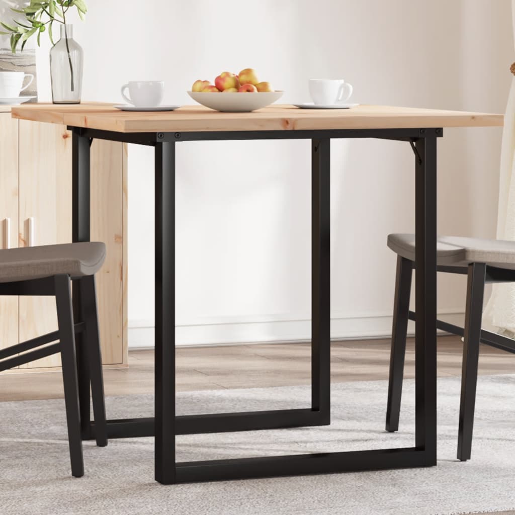 Dining Table O-Frame 90x90x75.5 cm Solid Wood Pine and Steel - Merlin Deals