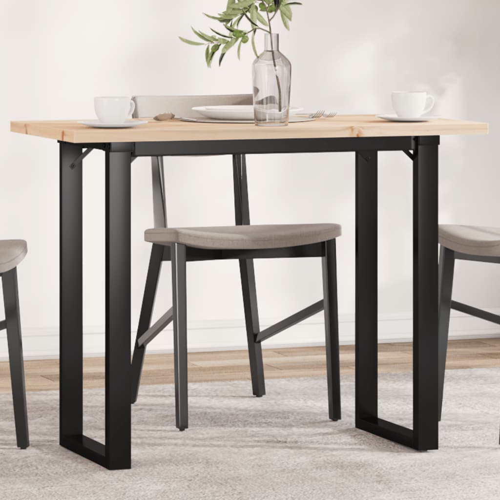 Dining Table O-Frame 100x50x75.5 cm Solid Wood Pine and Steel - Unbeatable Bargains