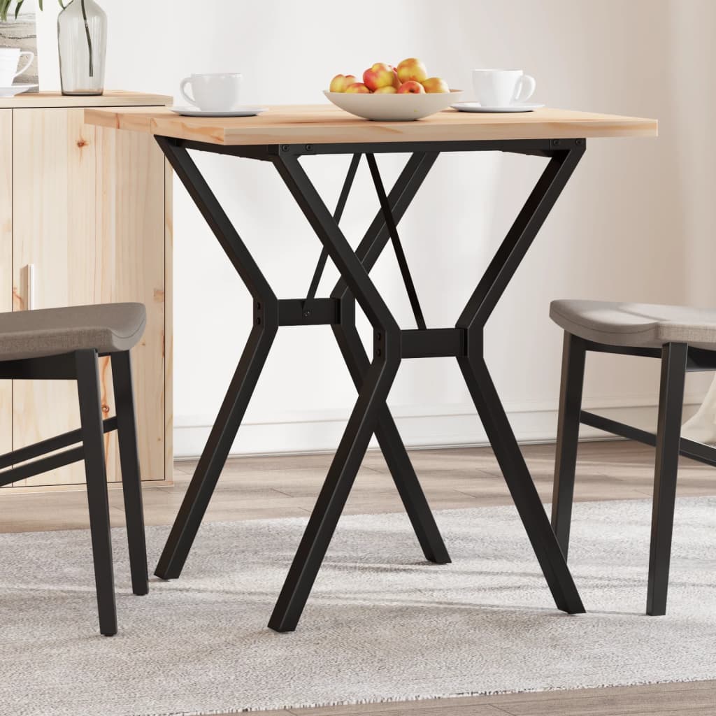 Dining Table Y-Frame 70x70x75.5 cm Solid Wood Pine and Steel - Decor Base