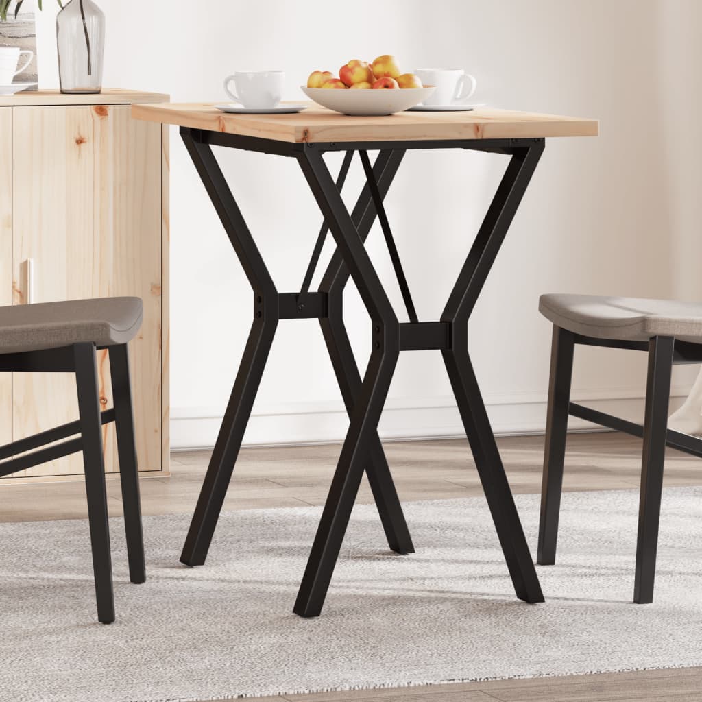 Dining Table Y-Frame 80x50x75.5 cm Solid Wood Pine and Steel - Decor Base