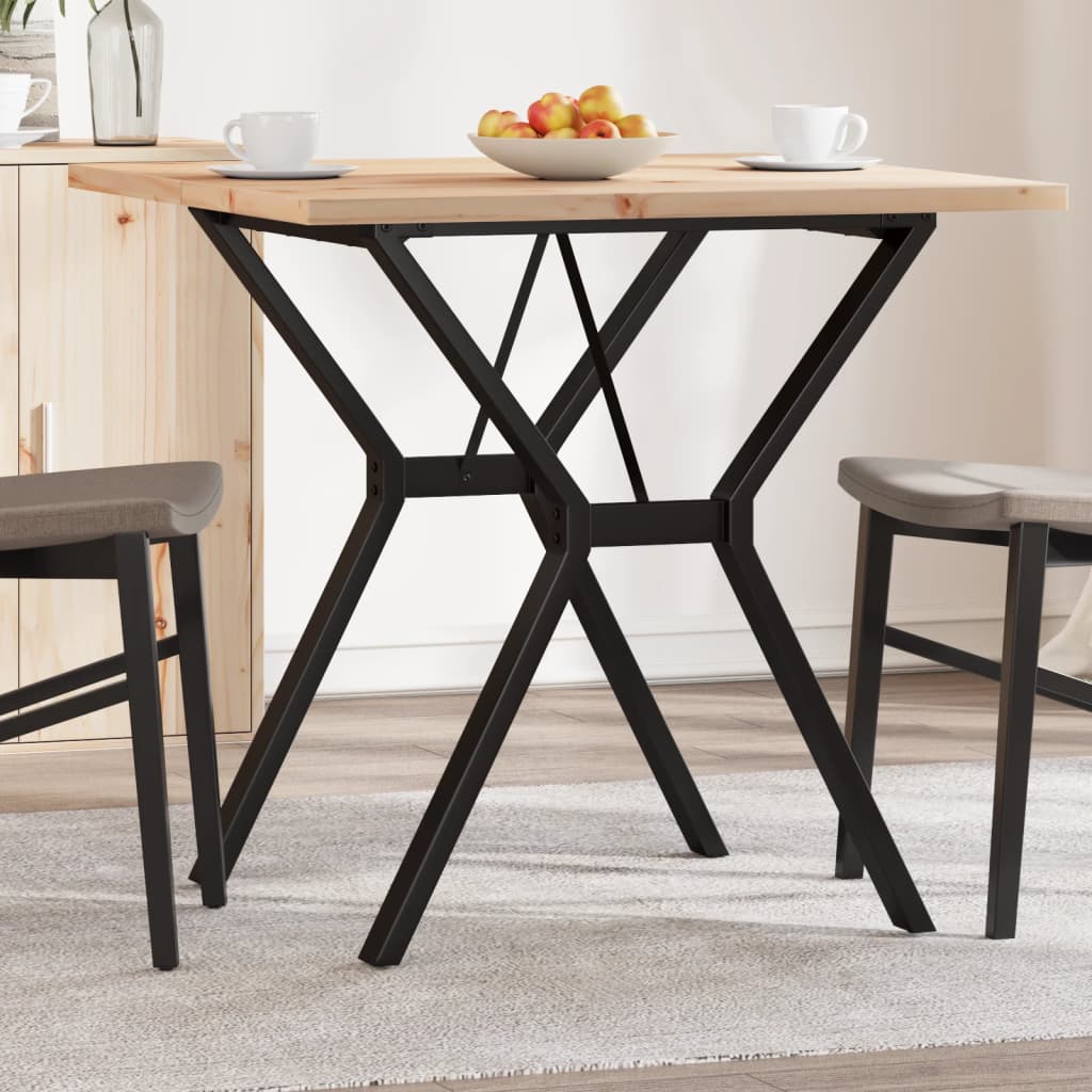 Dining Table Y-Frame 80x80x75.5 cm Solid Wood Pine and Steel - Decor Base