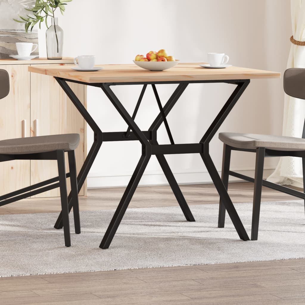 Dining Table Y-Frame 90x90x75.5 cm Solid Wood Pine and Steel - Decor Base