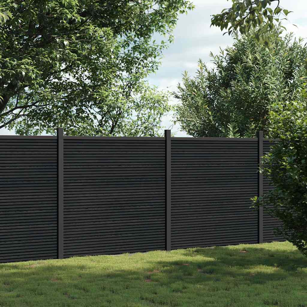 Fence Panel Grey 353x186 cm WPC - Charlotte Dunes