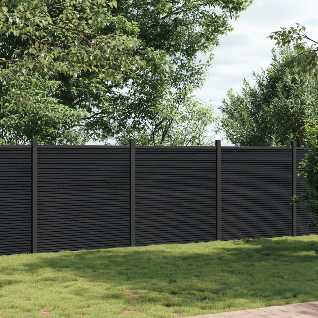 Fence Panel Grey 526x186 cm WPC - Charlotte Dunes