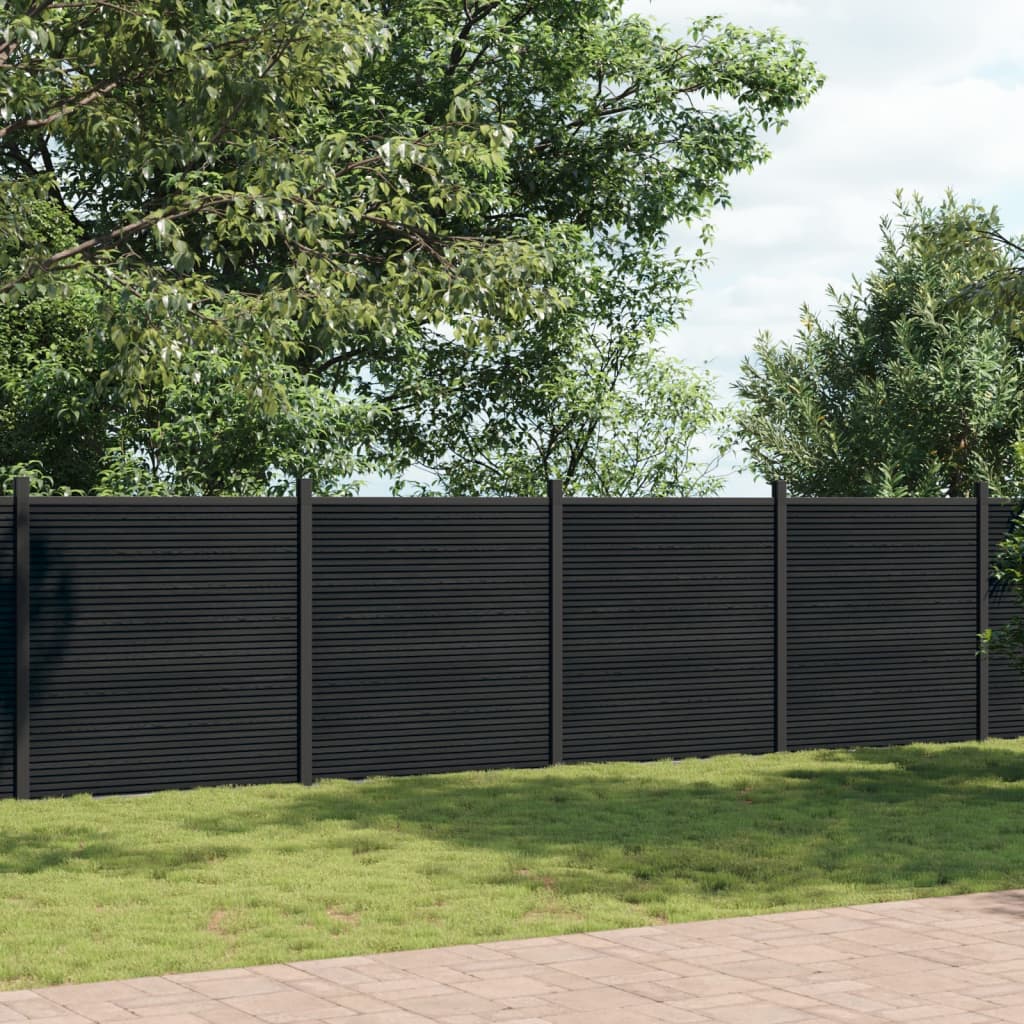 Fence Panel Grey 872x186 cm WPC - Charlotte Dunes