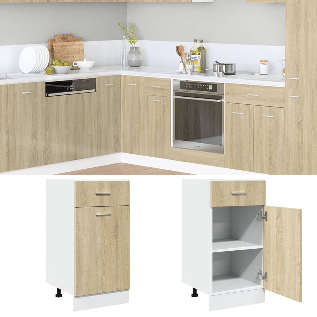 Drawer Bottom Cabinet Sonoma Oak 40x46x81.5 cm Engineered Wood - Brittle & Co