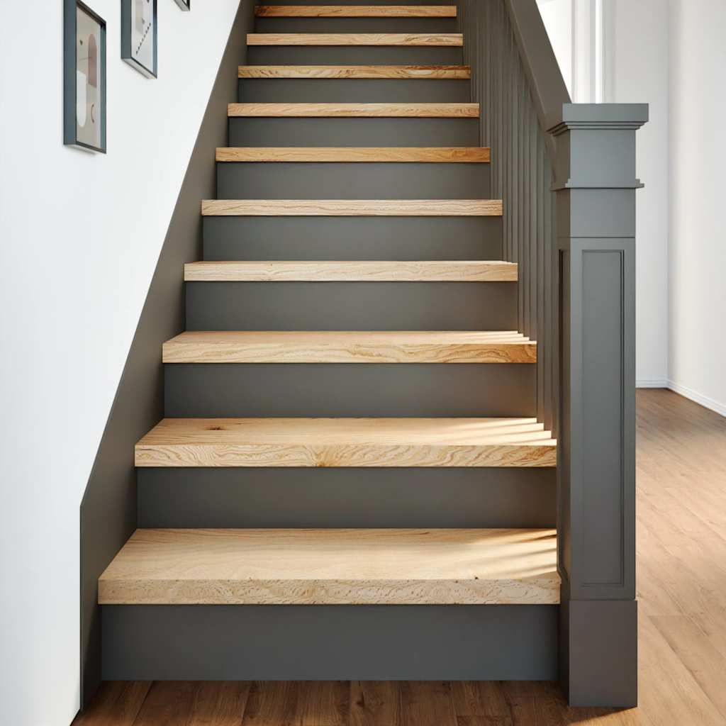 Stair Treads 16 Pieces Untreated 70x25x2 cm Solid Wood Oak - Direct Imports