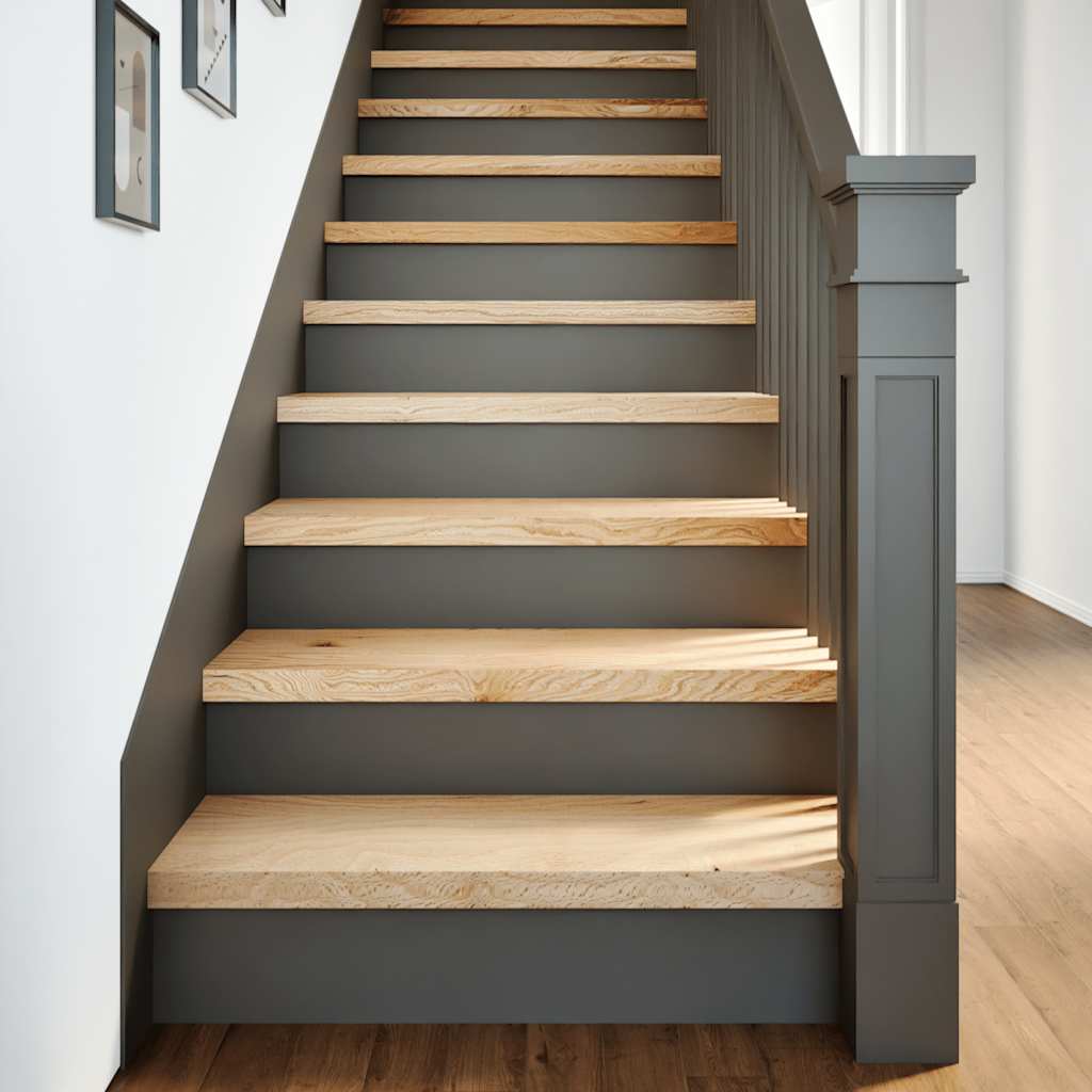 Stair Treads 20 Pieces Untreated 80x25x2 cm Solid Wood Oak - Discount Dealers