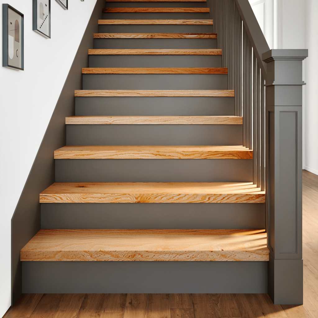 Stair Treads 20 Pieces Light Brown 100x30x2 cm Solid Wood Oak - All Things Good