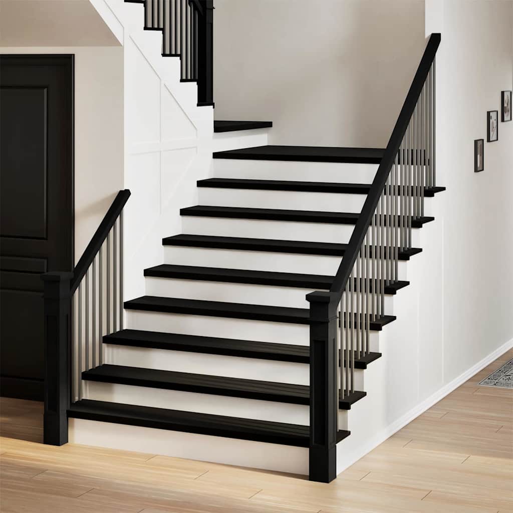 Stair Treads 4 pcs Dark Brown 110x25x2 cm Solid Wood Oak - Decor Base