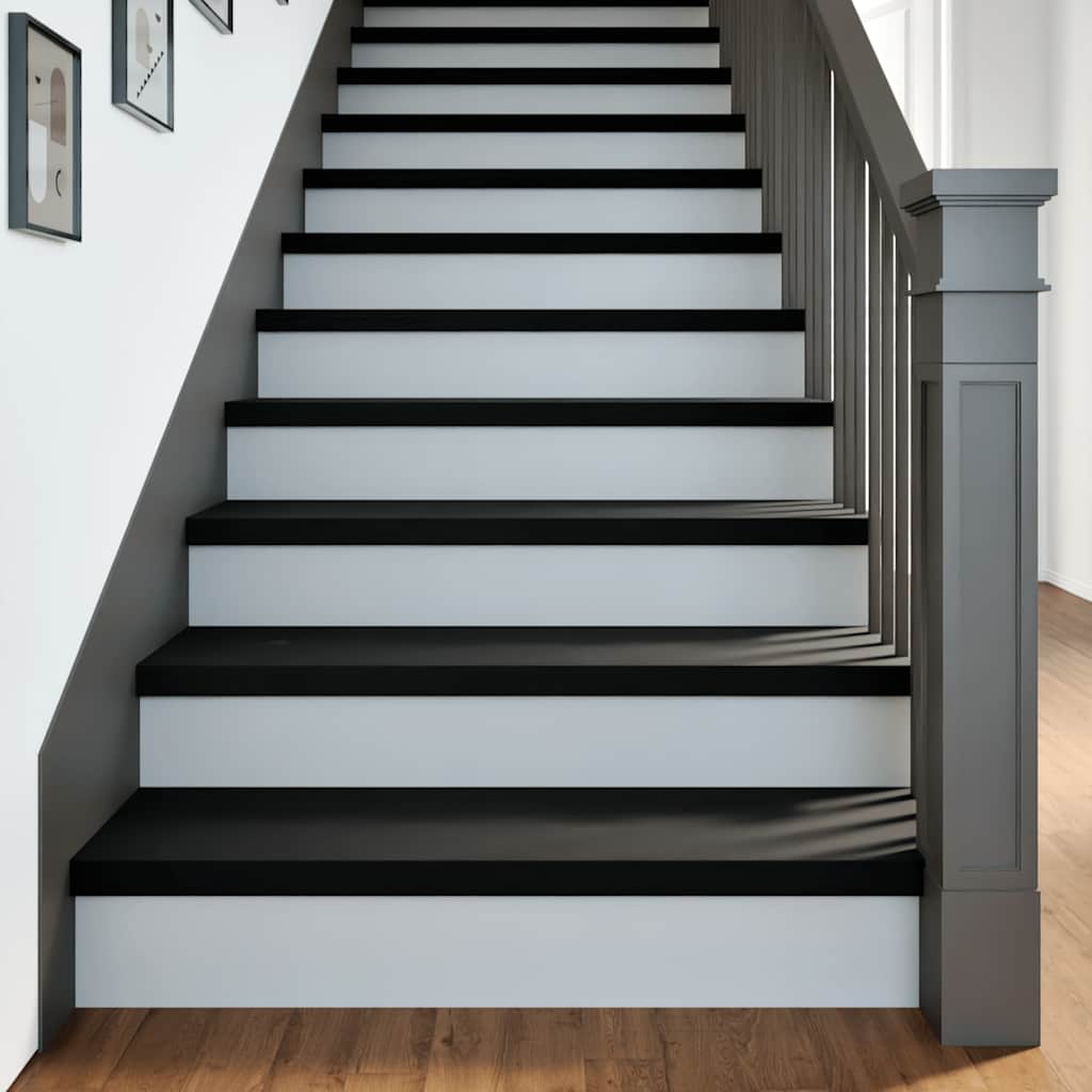 Stair Treads 20 pcs Dark Brown 100x25x2 cm Solid Wood Oak - The Home Maker