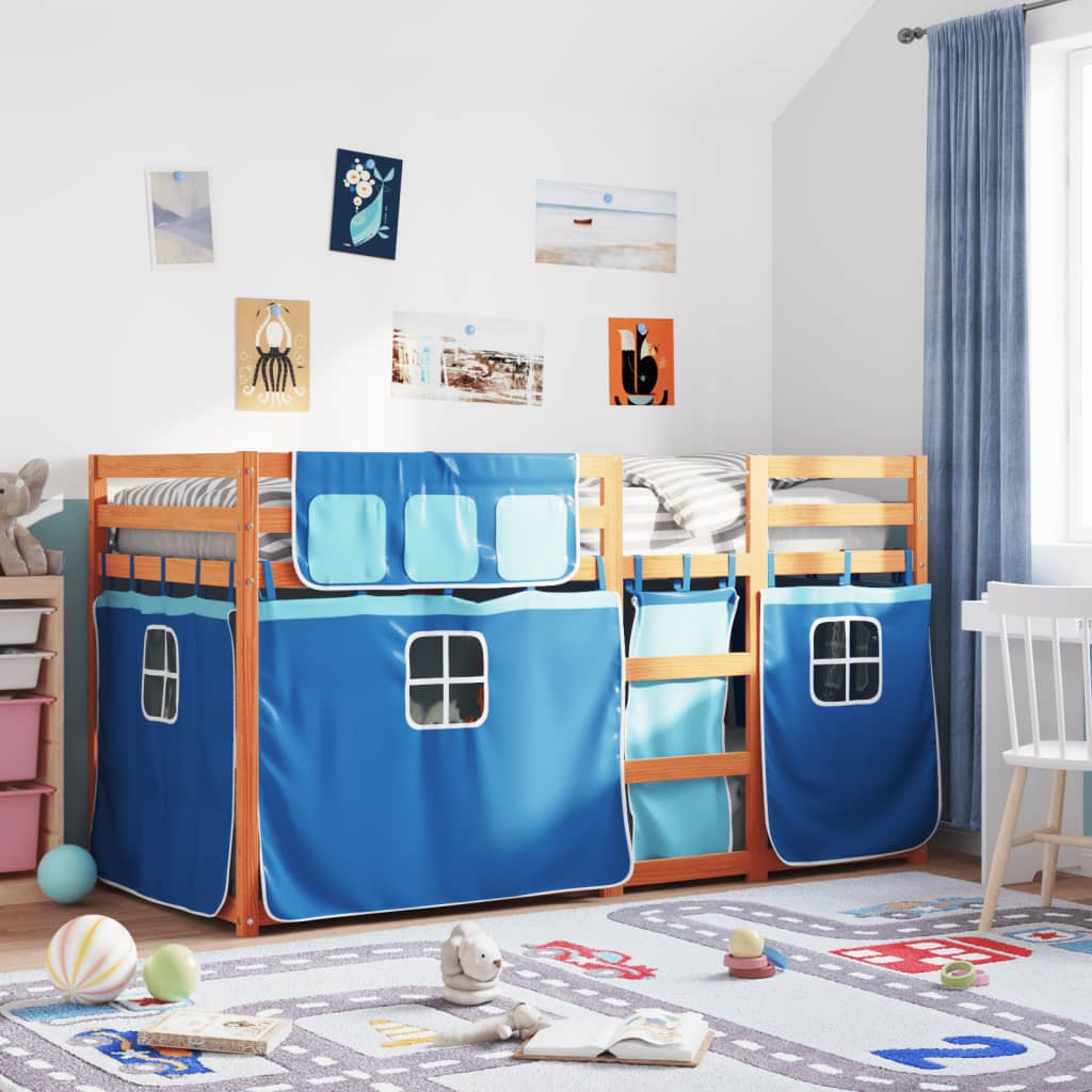Bunkbed Blue 90x200cm Solid Wood Pine - Brittle & Co