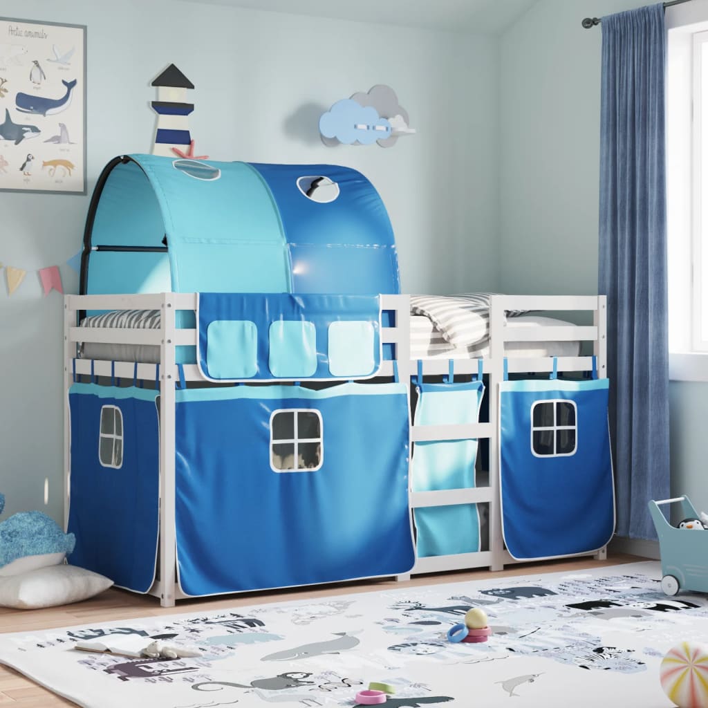 Bunkbed Blue 80x200cm Solid Wood Pine - Millennium Furniture
