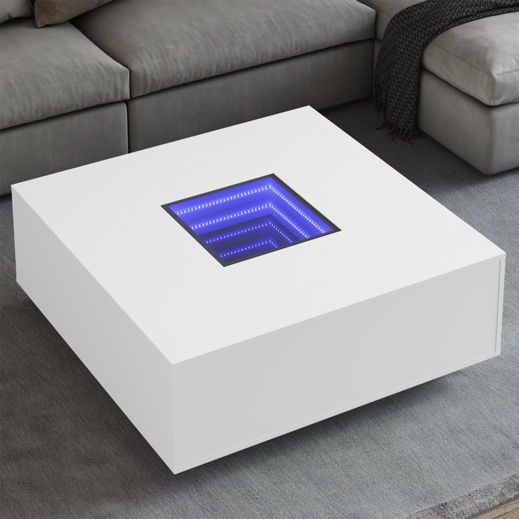 Coffee Table with Infinity LED White 100x100x40 cm - Design Hut