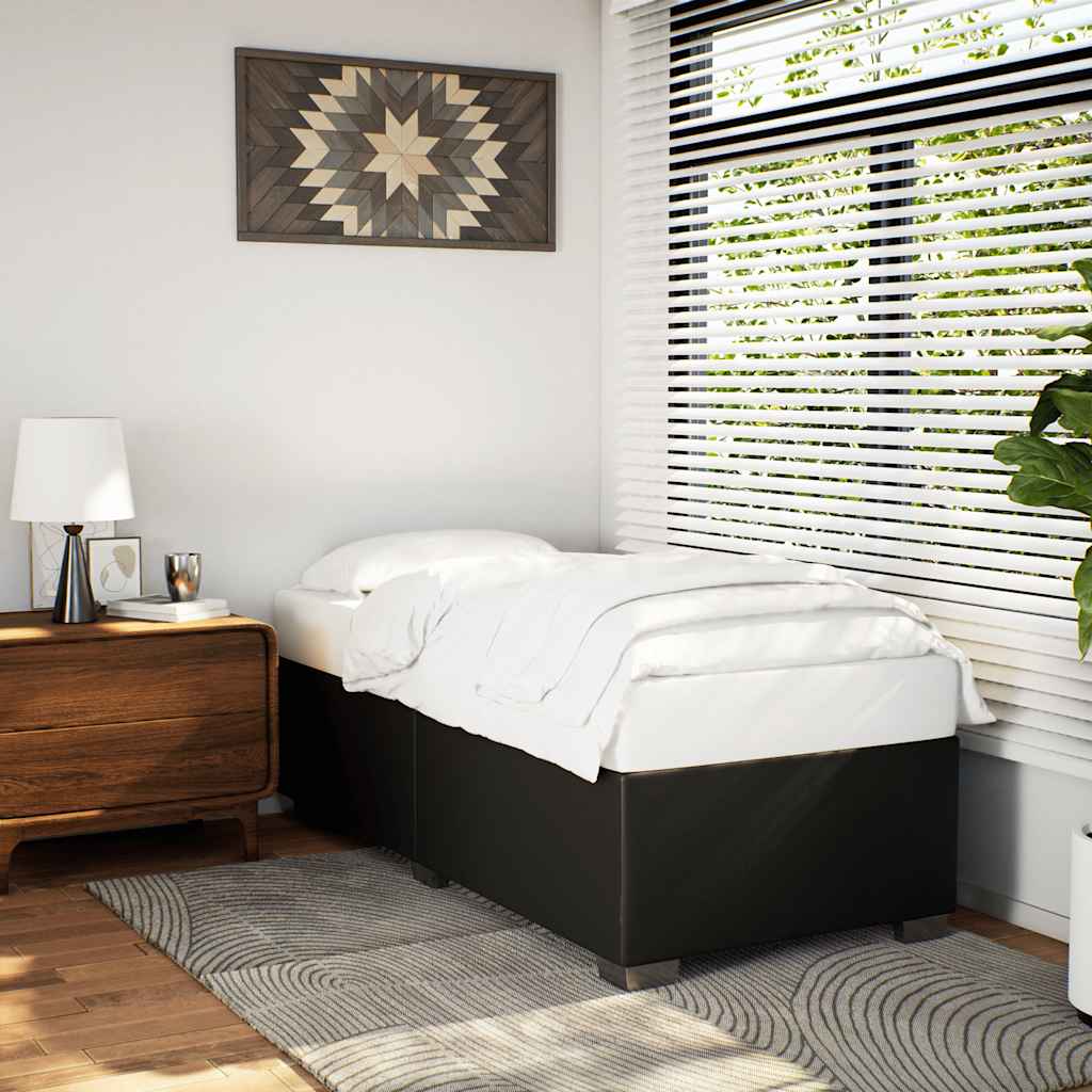 Bedframe BlackÂ SingleÂ Faux Leather - Casper Homes