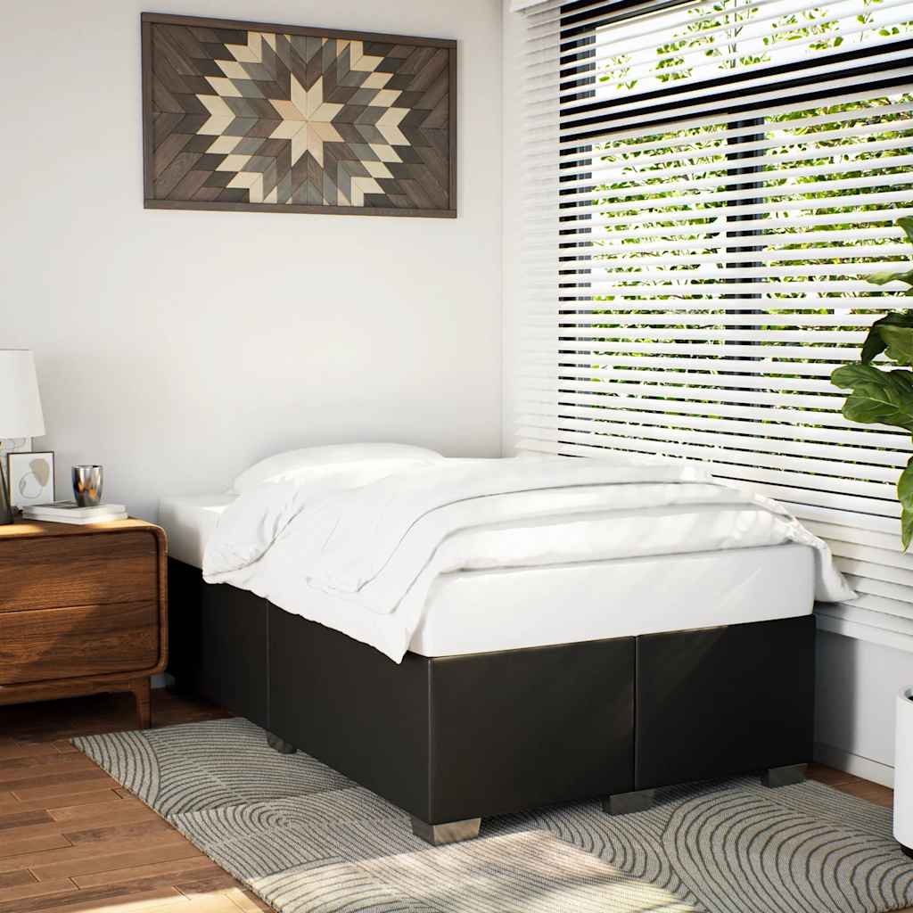 Bedframe BlackÂ Double Faux Leather - Merlin Deals