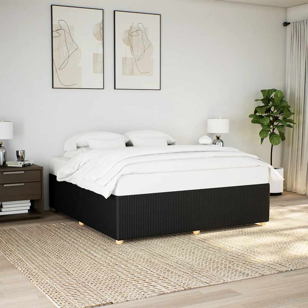 Bedframe Black Super King Fabric - Unbeatable Bargains