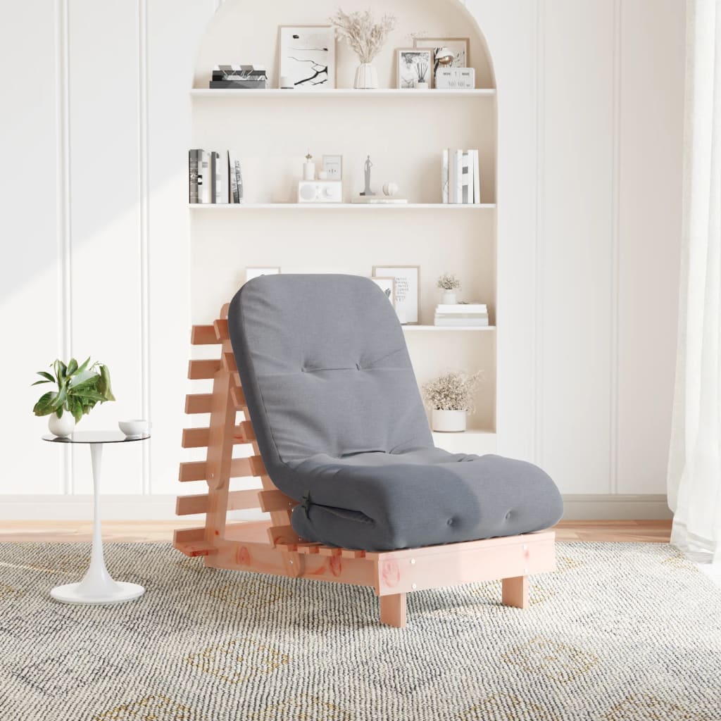 Futon Sofa Bed with Mattress 60x206x11 cm Solid Wood Douglas - Charlotte Dunes