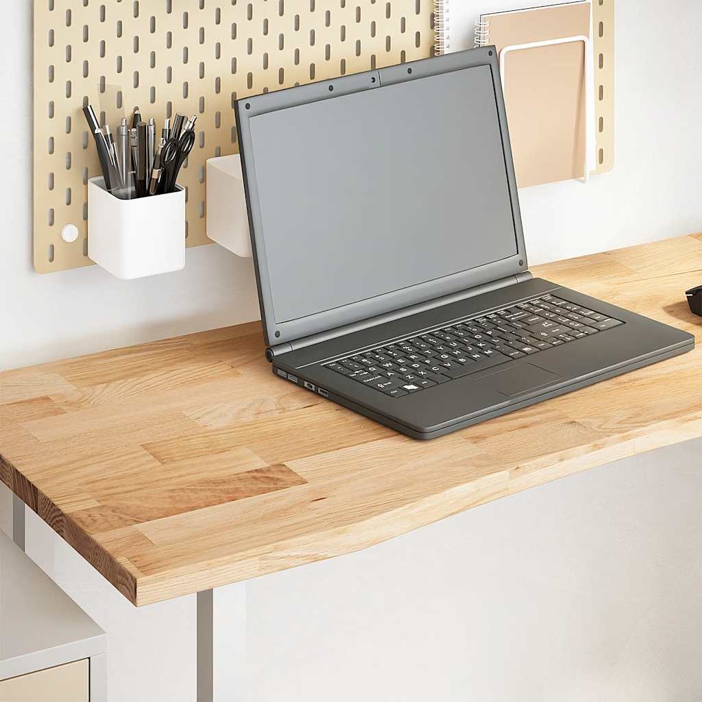 Desk Top Untreated 140x50x2.5 cm Solid Wood Oak Rectangular - Unbeatable Bargains