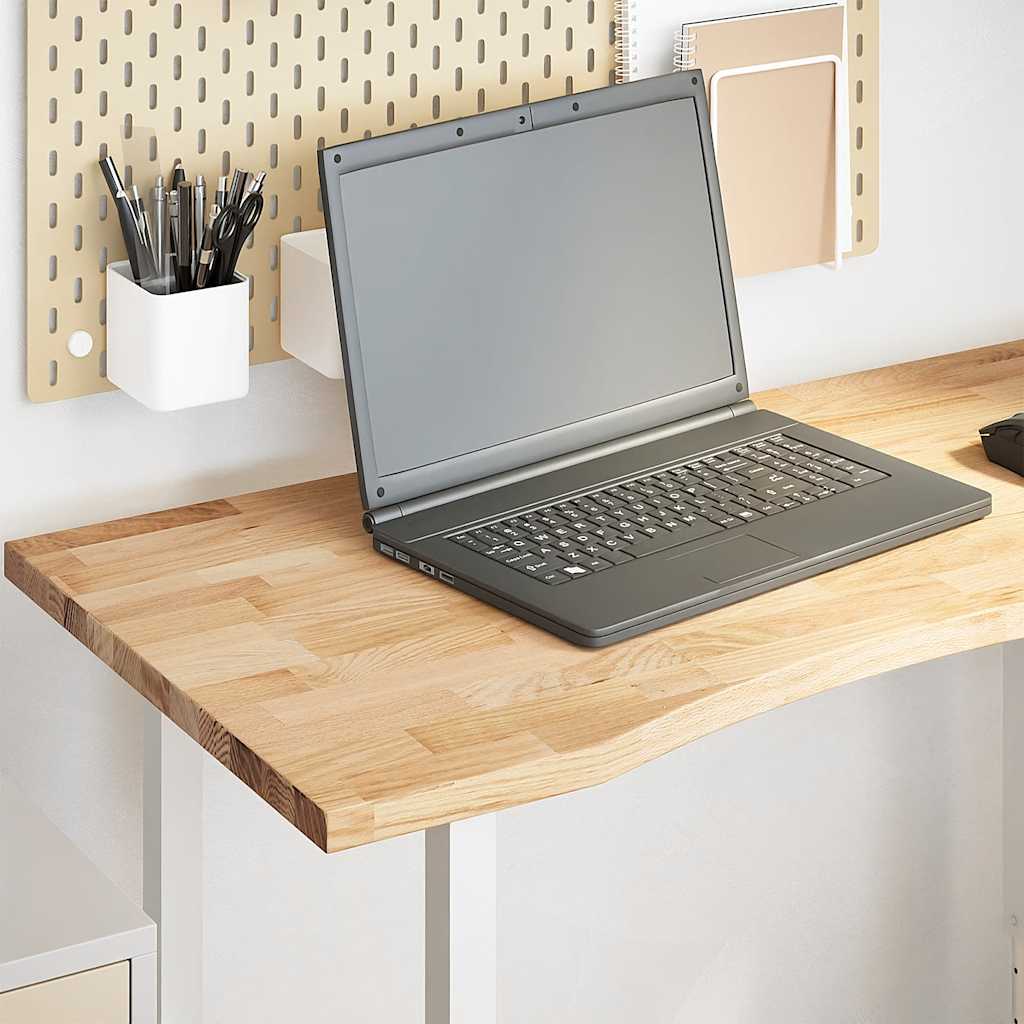 Desk Top Untreated 100x60x2.5 cm Solid Wood Oak Rectangular - Style and Chic
