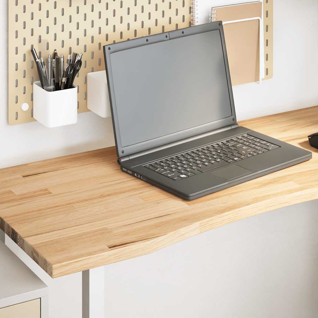 Desk Top Untreated 120x60x2.5 cm Solid Wood Oak Rectangular - Unbeatable Bargains
