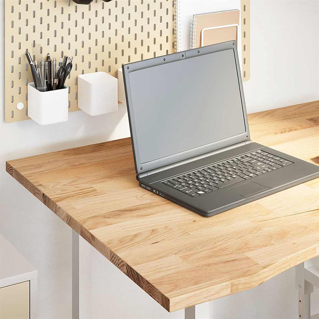 Desk Top Untreated 100x80x2.5 cm Solid Wood Oak Rectangular - Casper Homes