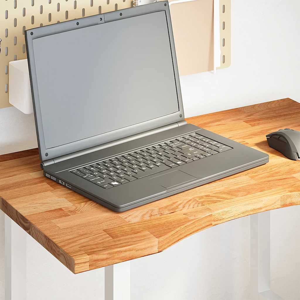 Desk Top Light Brown 80x50x2.5 cm Solid Wood Oak Rectangular - Merkel Designers