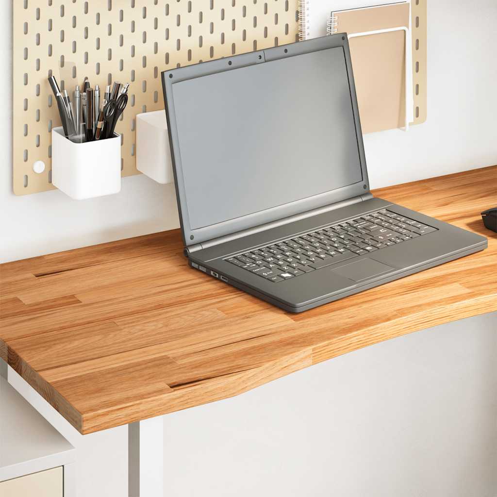 Desk Top Light Brown 120x50x2.5 cm Solid Wood Oak Rectangular - All Things Good