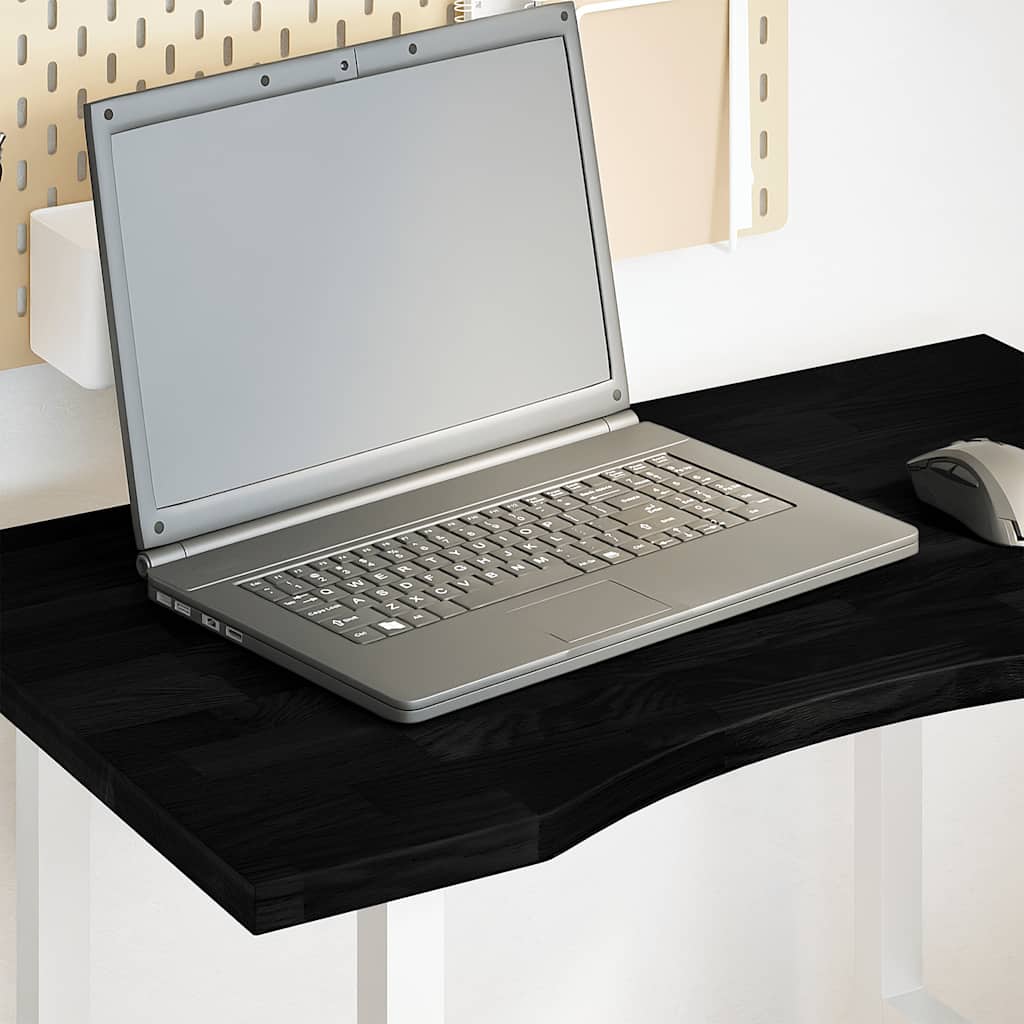 Desk Top Dark Brown 80x50x2.5 cm Solid Wood Oak Rectangular - Charlotte Dunes