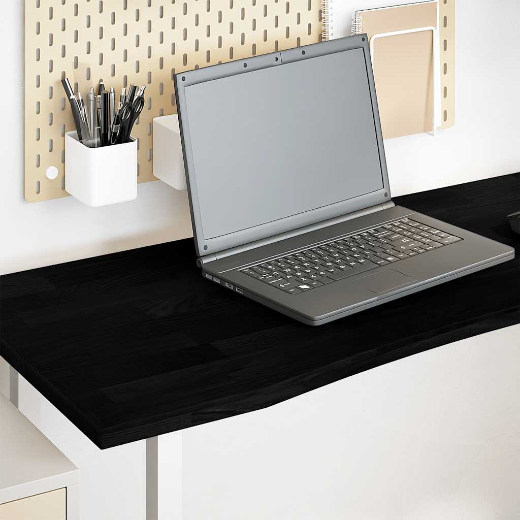 Desk Top Dark Brown 140x50x2.5 cm Solid Wood Oak Rectangular - Merlin Deals