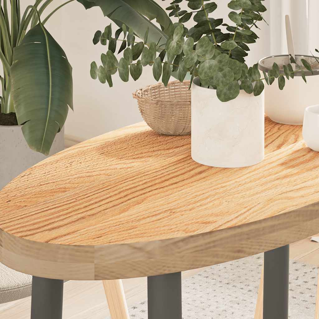 Table Top 80x40x4 cm Solid Wood Oak Oval - Tyrell & Tyrell
