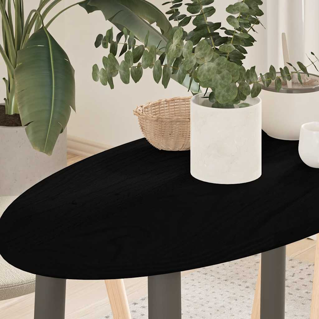 Table Top Dark Brown 80x40x2 cm Solid Wood Oak Oval - Millennium Furniture