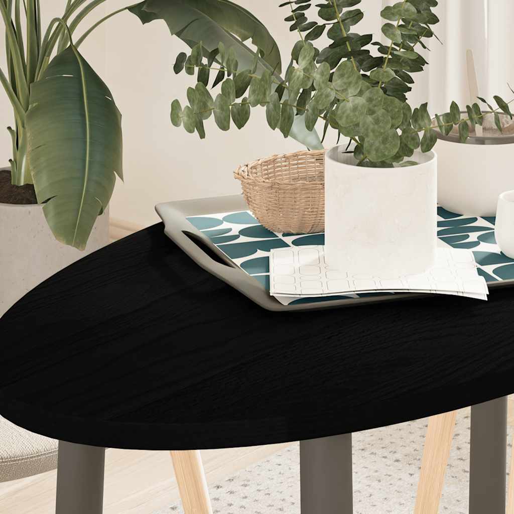 Table Top Dark Brown 100x50x2 cm Solid Wood Oak Oval - Sid & Sam