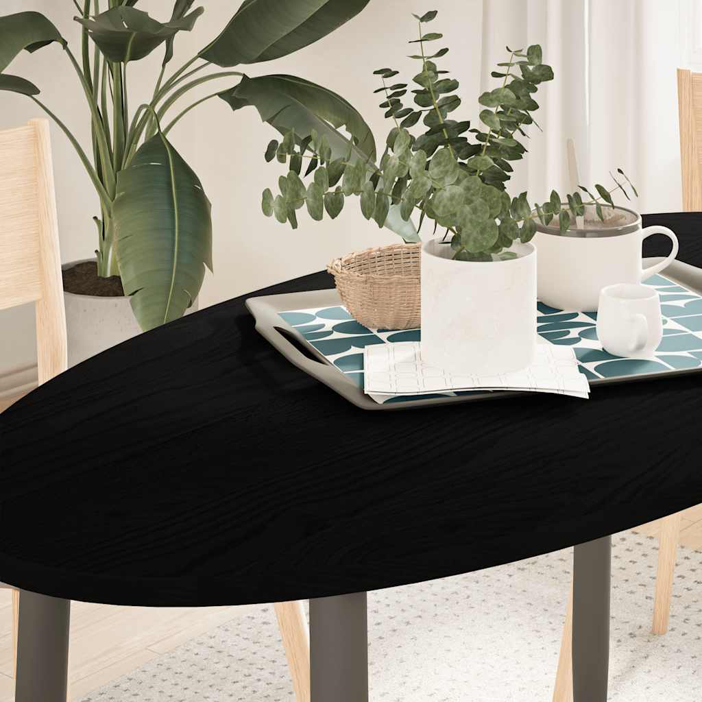Table Top Dark Brown 120x60x2 cm Solid Wood Oak Oval - All Things Good