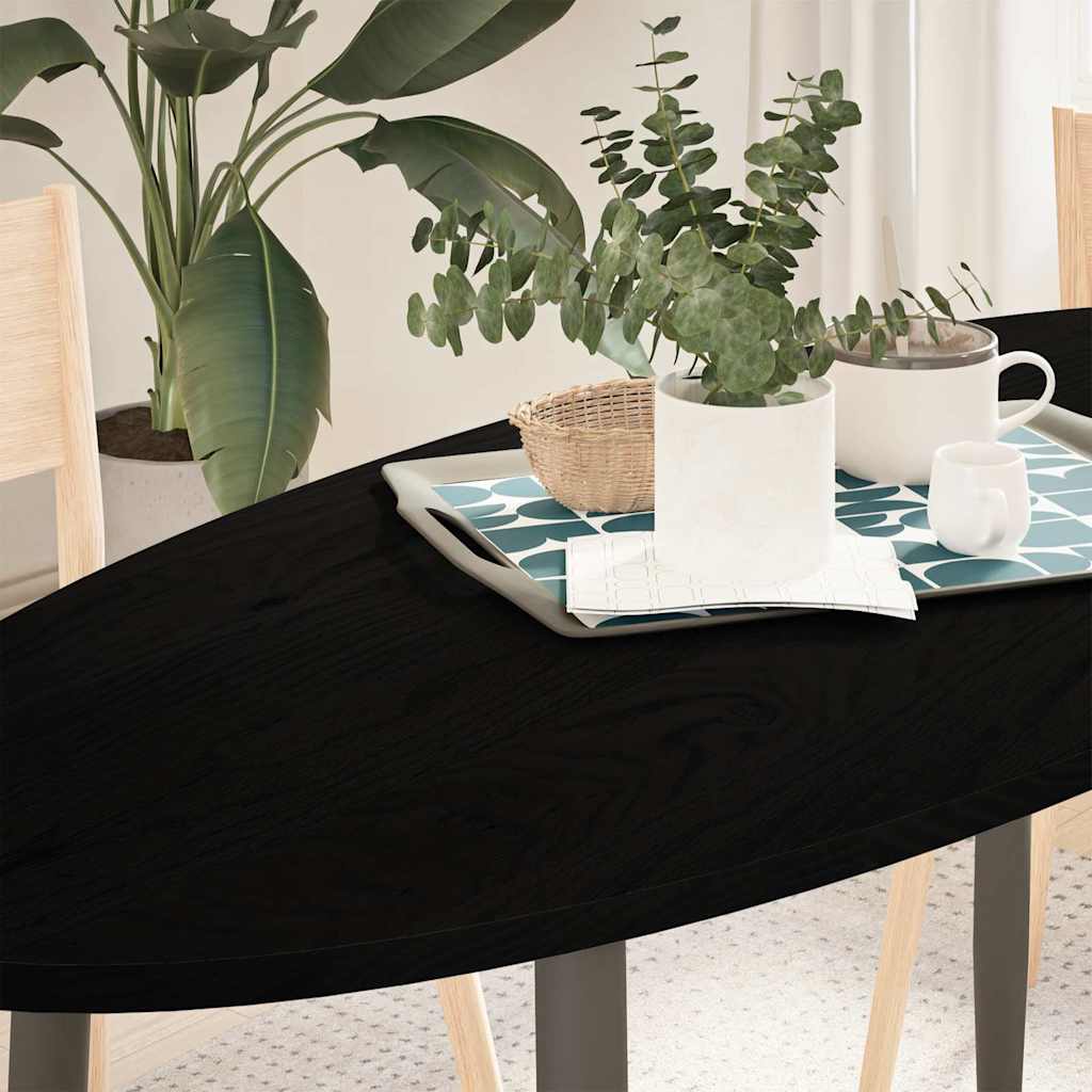 Table Top Dark Brown 140x60x2 cm Solid Wood Oak Oval - Style and Chic