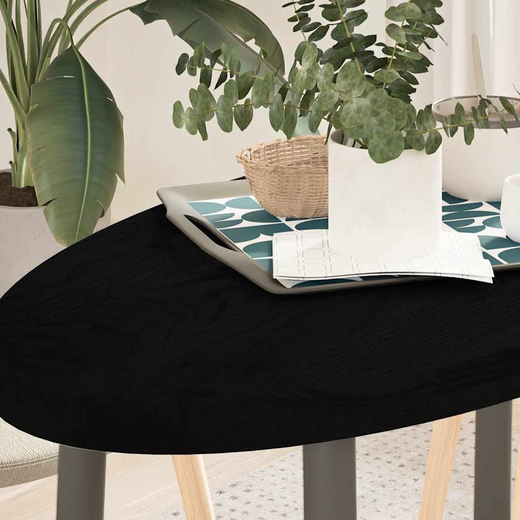 Table Top Dark Brown 100x50x4 cm Solid Wood Oak Oval - R and M Furniture