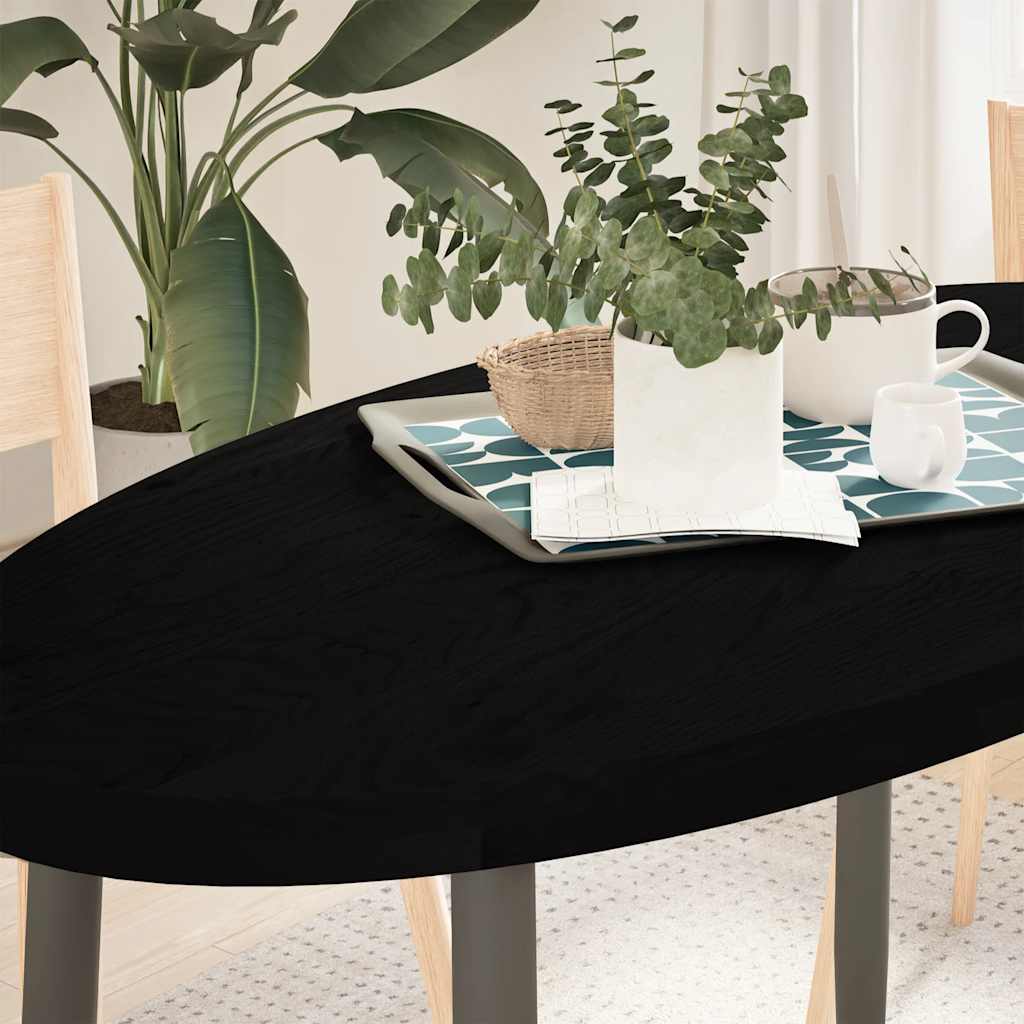 Table Top Dark Brown 120x60x4 cm Solid Wood Oak Oval - Millennium Furniture