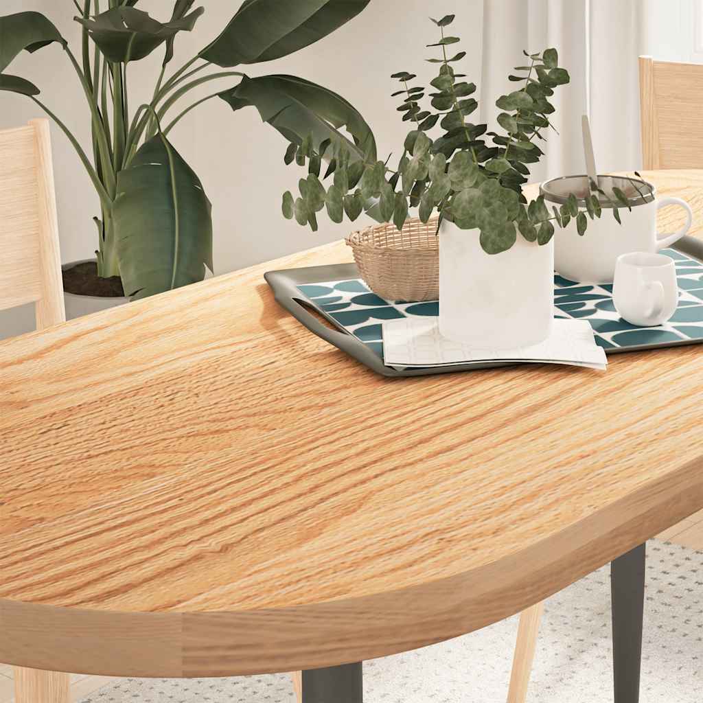 Table Top 140x60x4 cm Solid Wood Oak Oval - Unbeatable Bargains