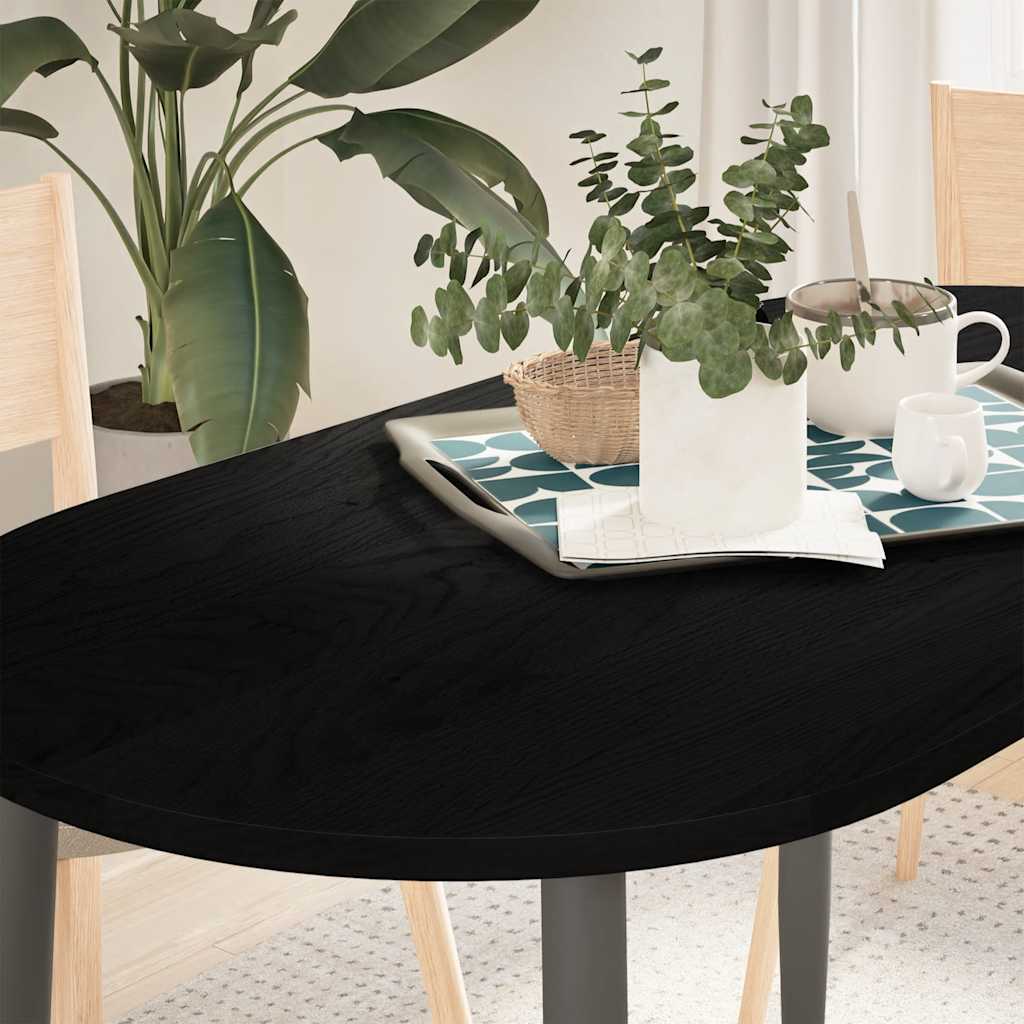 Table Top Dark Brown 120x60x2 cm Solid Wood Oak Oval - Decor Base