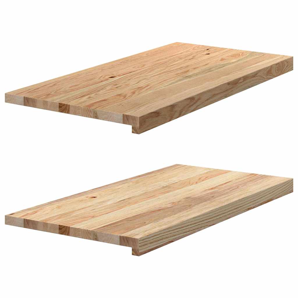 Window Sills 2 pcs Untreated 80x40x2 cm Solid Wood Oak - Design Hut