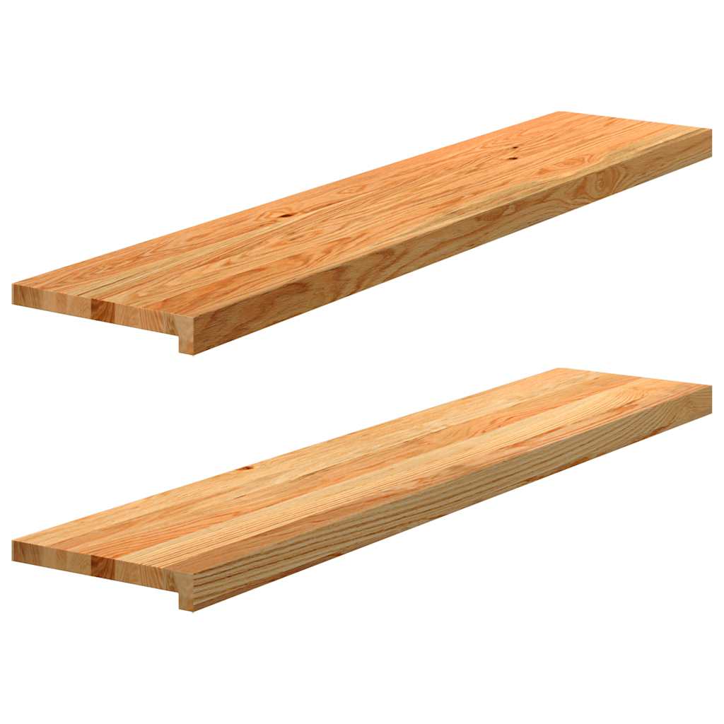 Window Sills 2 pcs Light Brown 120x25x2 cm Solid Wood Oak - All Things Good
