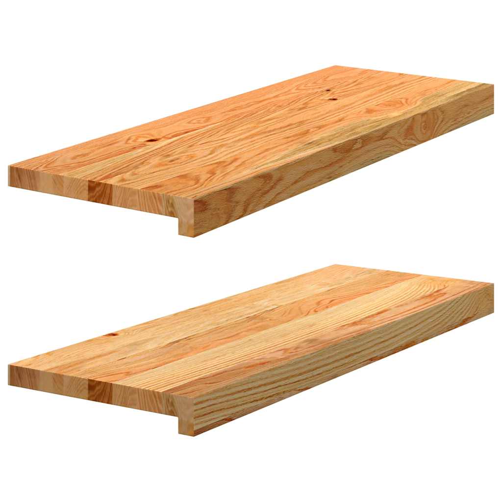 Window Sills 2 pcs Light Brown 70x30x2 cm Solid Wood Oak - Merkel Designers