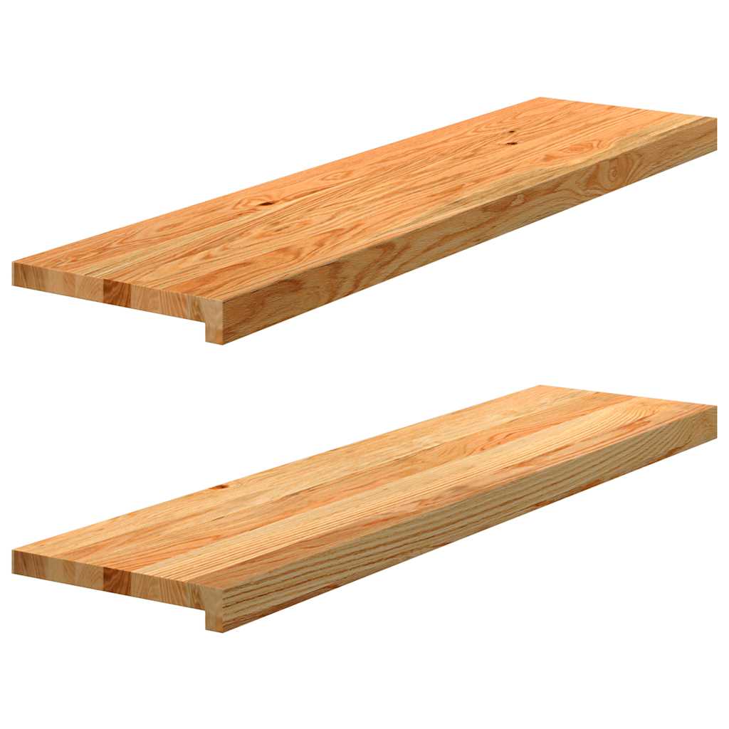 Window Sills 2 pcs Light Brown 100x30x2 cm Solid Wood Oak - Charlotte Dunes