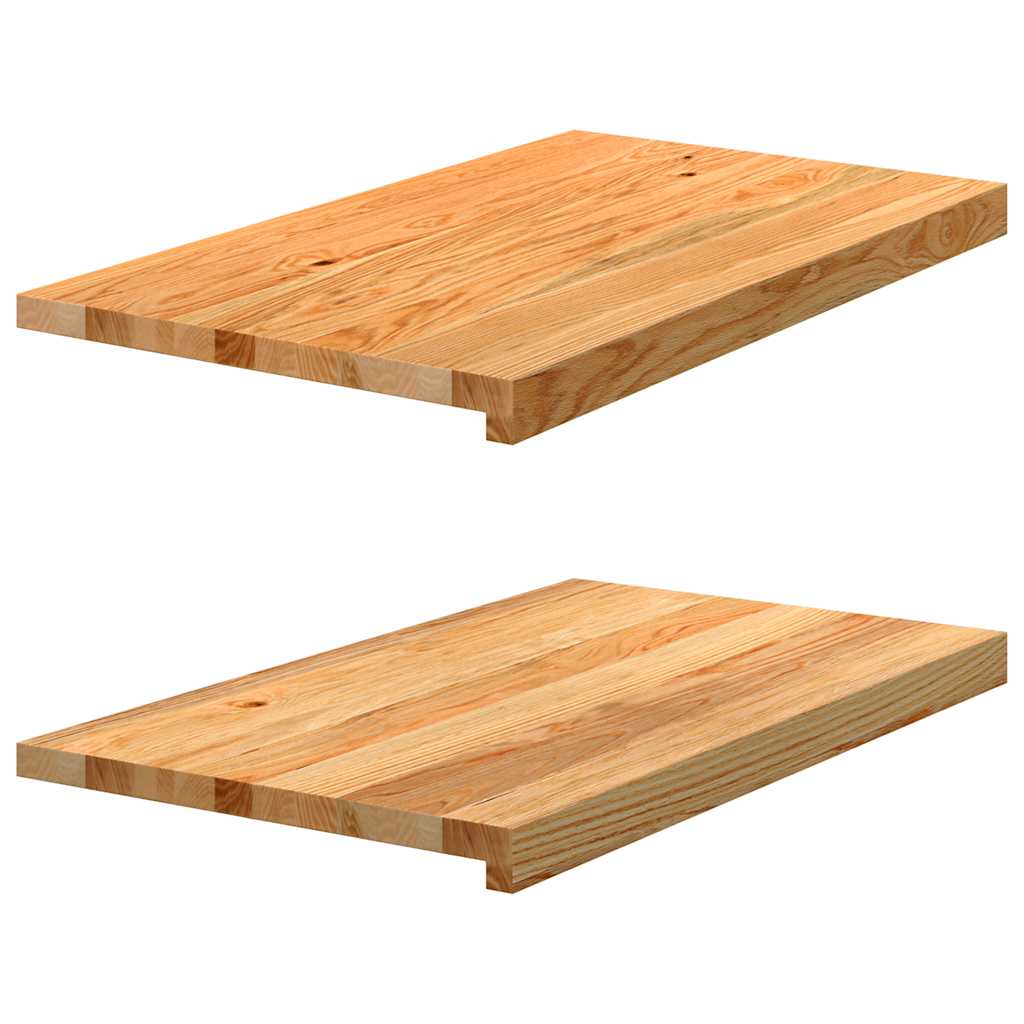 Window Sills 2 pcs Light Brown 70x40x2 cm Solid Wood Oak - Direct Imports