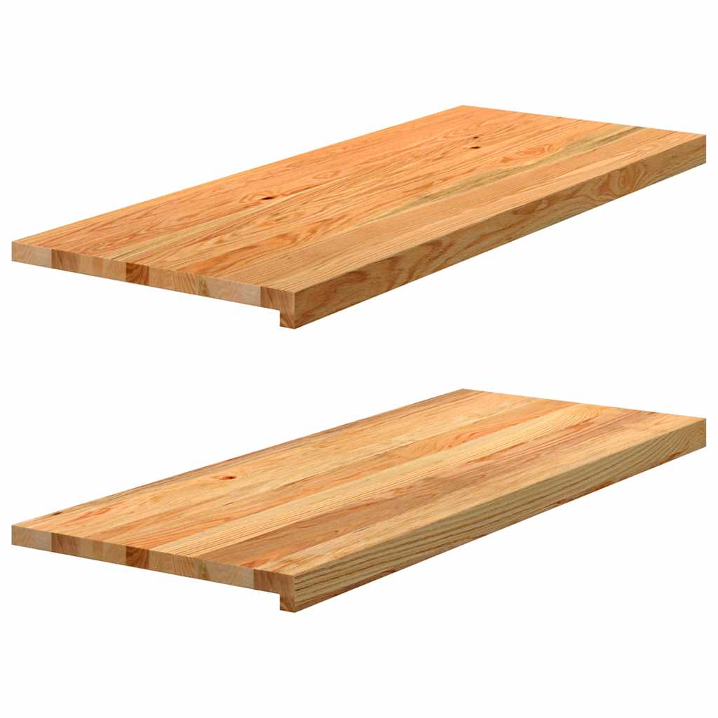 Window Sills 2 pcs Light Brown 100x40x2 cm Solid Wood Oak - Merkel Designers