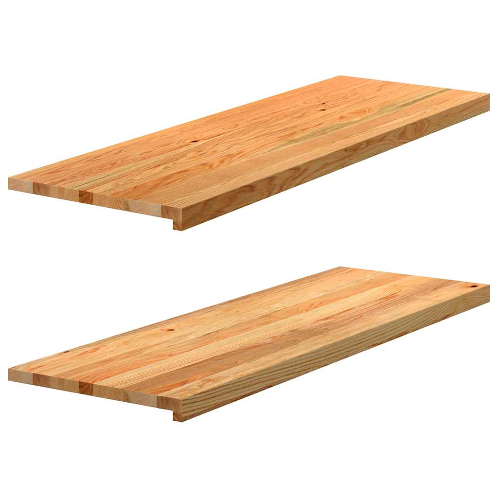 Window Sills 2 pcs Light Brown 120x40x2 cm Solid Wood Oak - Unbeatable Bargains
