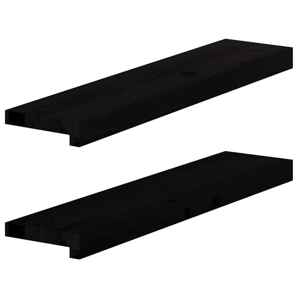 Window Sills 2 pcs Dark Brown 70x15x2 cm Solid Wood Oak - Brittle & Co
