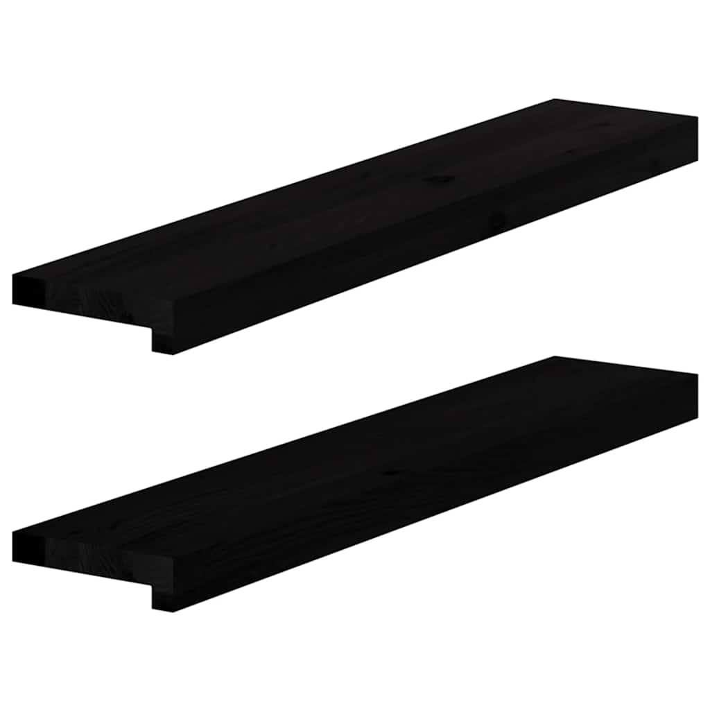 Window Sills 2 pcs Dark Brown 80x15x2 cm Solid Wood Oak - Tyrell & Tyrell