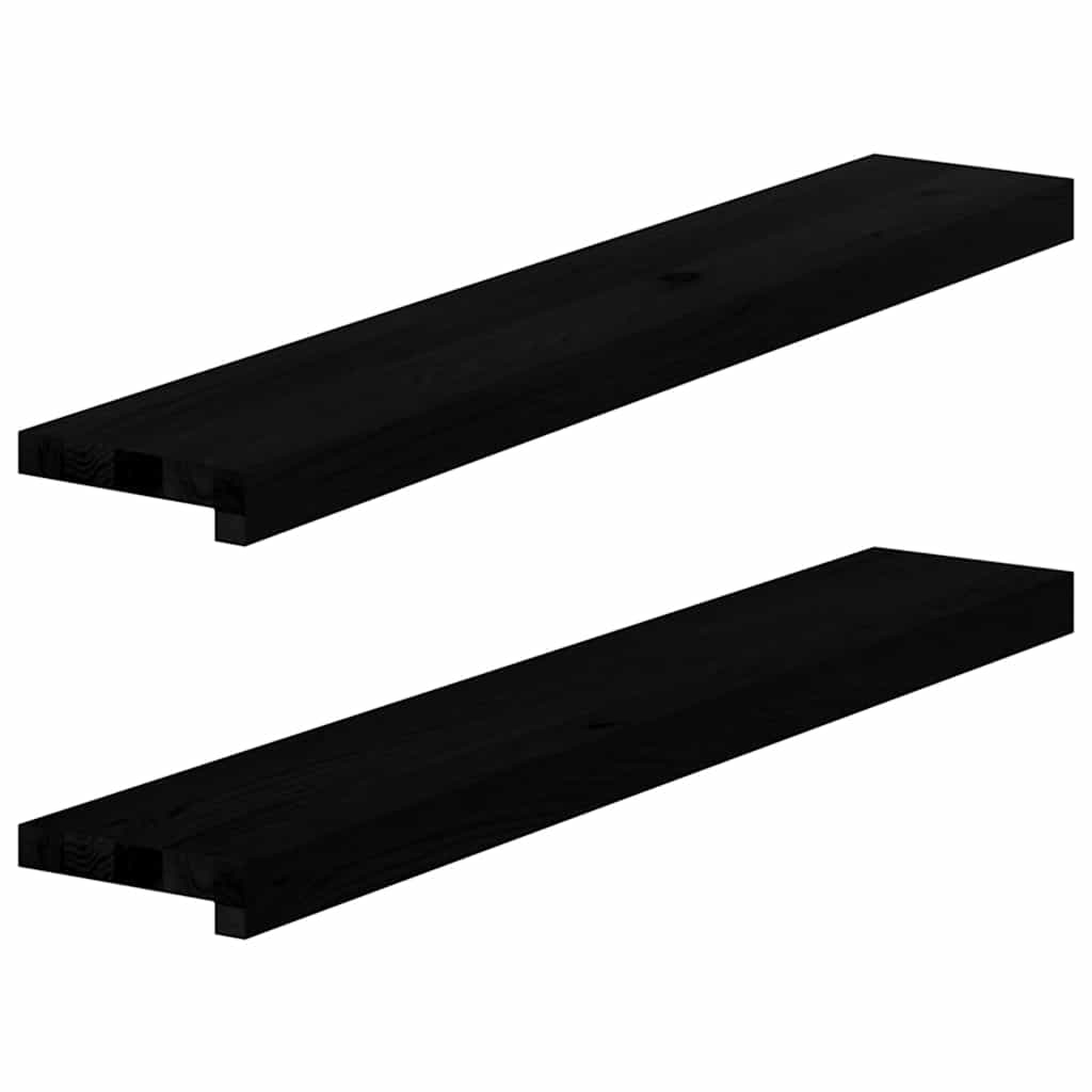 Window Sills 2 pcs Dark Brown 90x15x2 cm Solid Wood Oak - Direct Imports